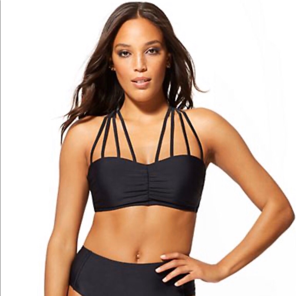 Brand New Black New York  Company Bikini Top